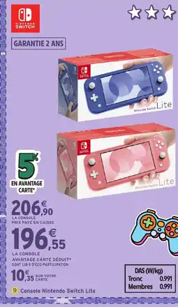 Intermarché Hyper NINTENDO SWITCH Console Nintendo Switch Lite offre