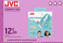 Intermarché Hyper JVC Casque enfants ha-kd7-zn-e bleu offre