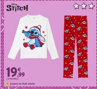 Intermarché Hyper DISNEY STITCH Pyjama de Noël adulte offre