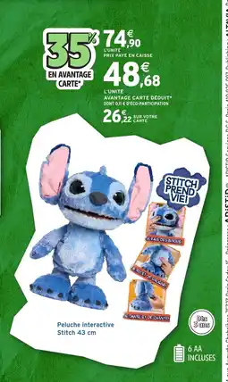 Intermarché Hyper Peluche interactive Stitch offre