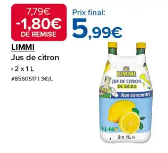 Costco LIMMI Jus de citron offre