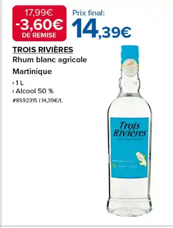 Costco TROIS RIVIÈRES Rhum blanc agricole Martinique offre