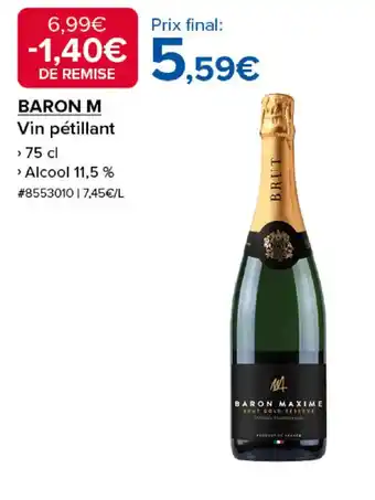 Costco BARON M Vin pétillant offre