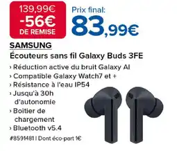 Costco SAMSUNG Écouteurs sans fil Galaxy Buds 3FE offre