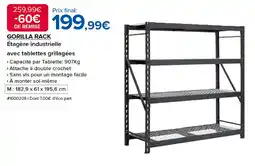 Costco GORILLA RACK Étagère industrielle avec tablettes grillagées offre