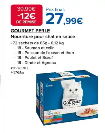 Costco GOURMET PERLE Nourriture pour chat en sauce offre