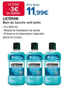 Costco LISTÉRINE Bain de bouche anti tartre offre