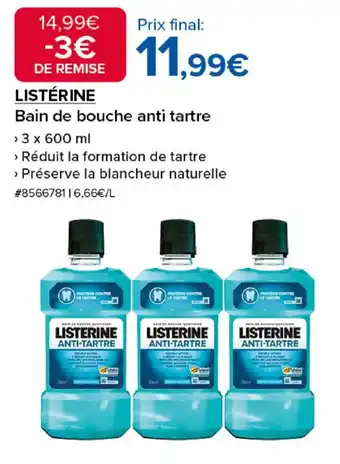 Costco LISTÉRINE Bain de bouche anti tartre offre