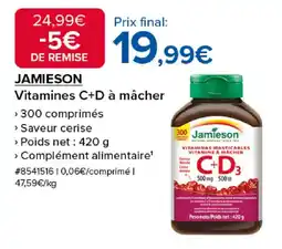 Costco JAMIESON Vitamines C+D à mâcher offre