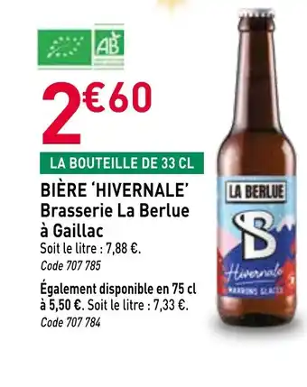 RAGT Jardin & Maison LA BERLUE À GAILLAC Bière hivernale brasserie offre