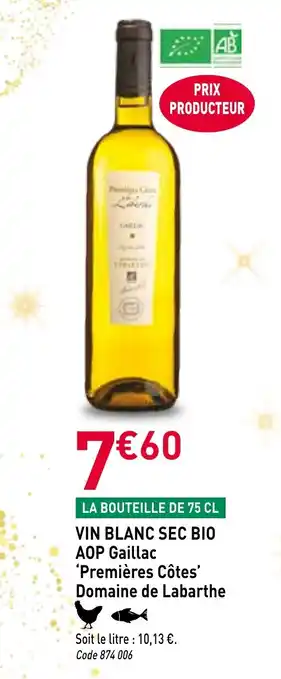 RAGT Jardin & Maison PREMIÈRES CÔTES DOMAINE DE LABARTHE Vin blanc sec bibo aop gaillac offre