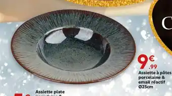 Maxi Bazar Assiette à pâtes porcelaine & email réactif offre