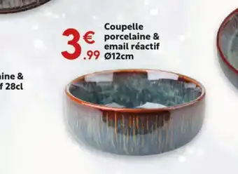 Coupelle porcelaine & email réactif