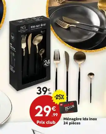 Maxi Bazar Ménagère Ida inox 24 pièces offre