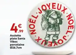 Maxi Bazar Assiette plate Santa Vibes porcelaine offre