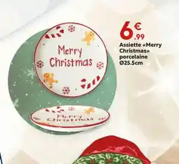 Maxi Bazar Assiette Merry Christmas porcelaine offre