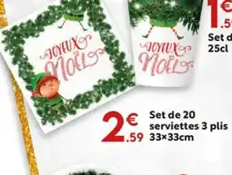 Maxi Bazar Set de 20 serviettes 3 plis offre