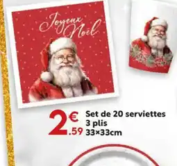 Maxi Bazar Set de 20 serviettes 3 plis offre