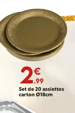 Maxi Bazar Set de 20 assiettes carton offre
