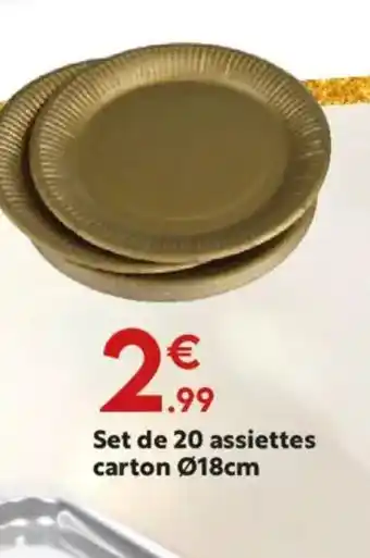 Maxi Bazar Set de 20 assiettes carton offre
