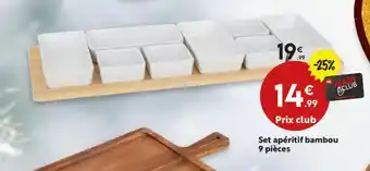 Maxi Bazar Set apéritif bambou 9 pièces offre