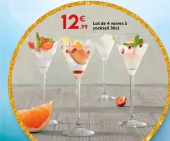 Maxi Bazar Lot de 4 verres à cocktail offre