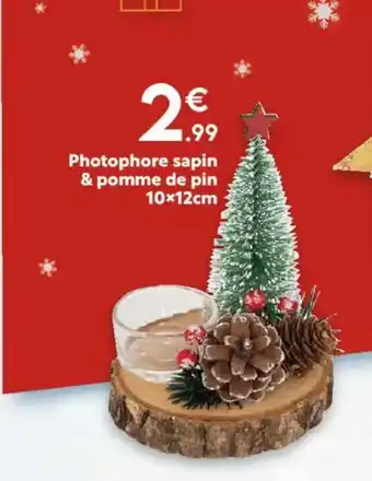Maxi Bazar Photophore sapin & pomme de pin offre