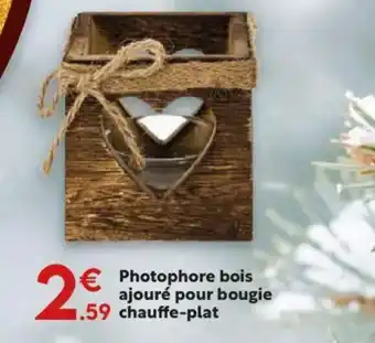 Maxi Bazar Photophore bois ajouré pour bougie chauffe-plat offre