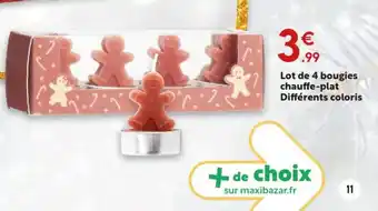 Maxi Bazar Lot de 4 bougies chauffe-plat offre
