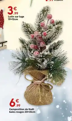 Maxi Bazar Composition de Noël baies rouges offre