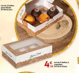 Maxi Bazar Lot de 5 boîtes à cupcakes offre