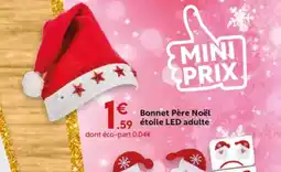 Maxi Bazar Bonnet Père Noël étoile LED adulte offre