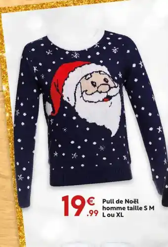 Maxi Bazar Pull de Noël homme taille S M offre
