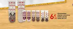 Maxi Bazar Chaussettes sherpa renard ou renne adulte offre