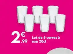 Maxi Bazar Lot de 6 verres à eau offre