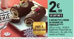 E.Leclerc Express 2 bûchettes crème au beurre au chocolat offre