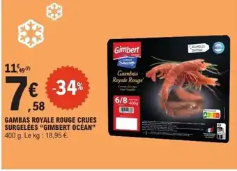 GIMBERT OCÉAN Gambas royale rouge crues surgelées