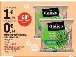 E.Leclerc Express D"AUCY Haricots verts extra fins surgelés offre