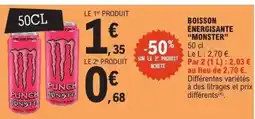 E.Leclerc Express MONSTER Boisson énergisante offre