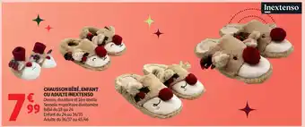 Auchan INEXTENSO Chausson bébé, enfant ou adulte offre