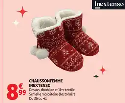 Auchan INEXTENSO Chausson femme offre