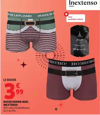 Auchan INEXTENSO Boxer homme noel offre