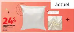 Auchan ACTUEL Taie d'oreiller en soie blanche offre