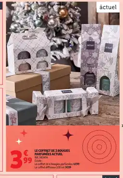 Auchan ACTUEL Le coffret de 2 bougies parfumées offre