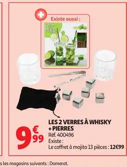 Auchan Les 2 verres à whisky € + pierres offre