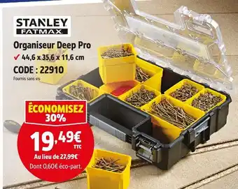 Screwfix Stanley fatmax organiseur deep pro offre