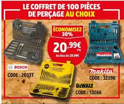 Screwfix Bosch / makita / dewalt le coffret de 100 pièces de perçage au choix offre
