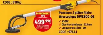 Screwfix Dewalt ponceuse à plâtre filaire télescopique dwe800-qs offre