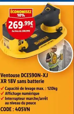 Screwfix Dewalt ventouse dce590n-xj xr 18v sans batterie offre