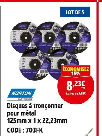 Screwfix Norton disques à tronçonner pour métal offre